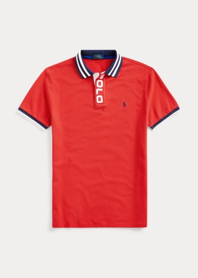 Polos Polo Ralph Lauren Hombre Rojos - Custom Slim Fit Mesh - JTECG5702